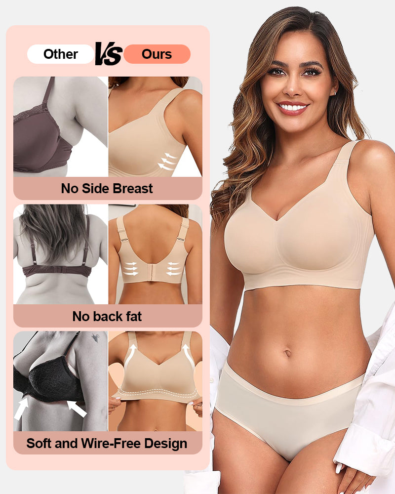 Wireless Support Bra with Full Coverage and Smooth Fit