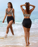 Sarong Wraps Bathing Suits Womens High Waisted Tummy Control Bikini Sets