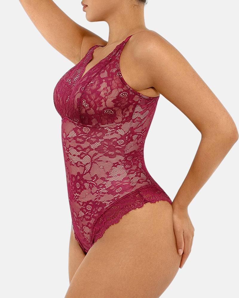 Lace Shapewear Thong Tummy Control Bodysuit
