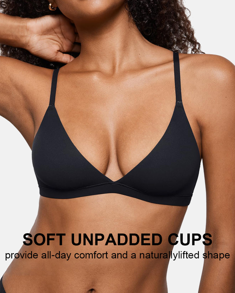 Bralette de Triángulo Sin Costuras para Mujer, Sujetador Cómodo Sin Aros