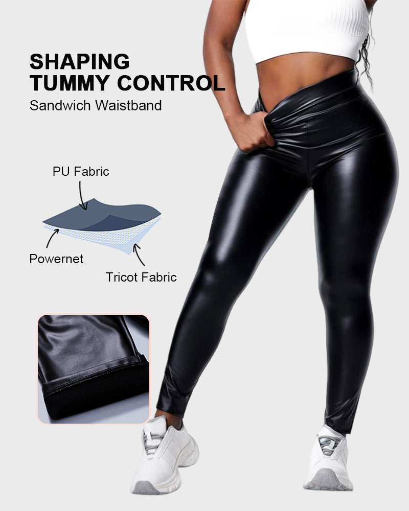 Ultra-Warm Fleece Lined Faux Leather Leggings for Women