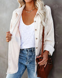 Oversized Boyfriend Corduroy Button Down Shirt