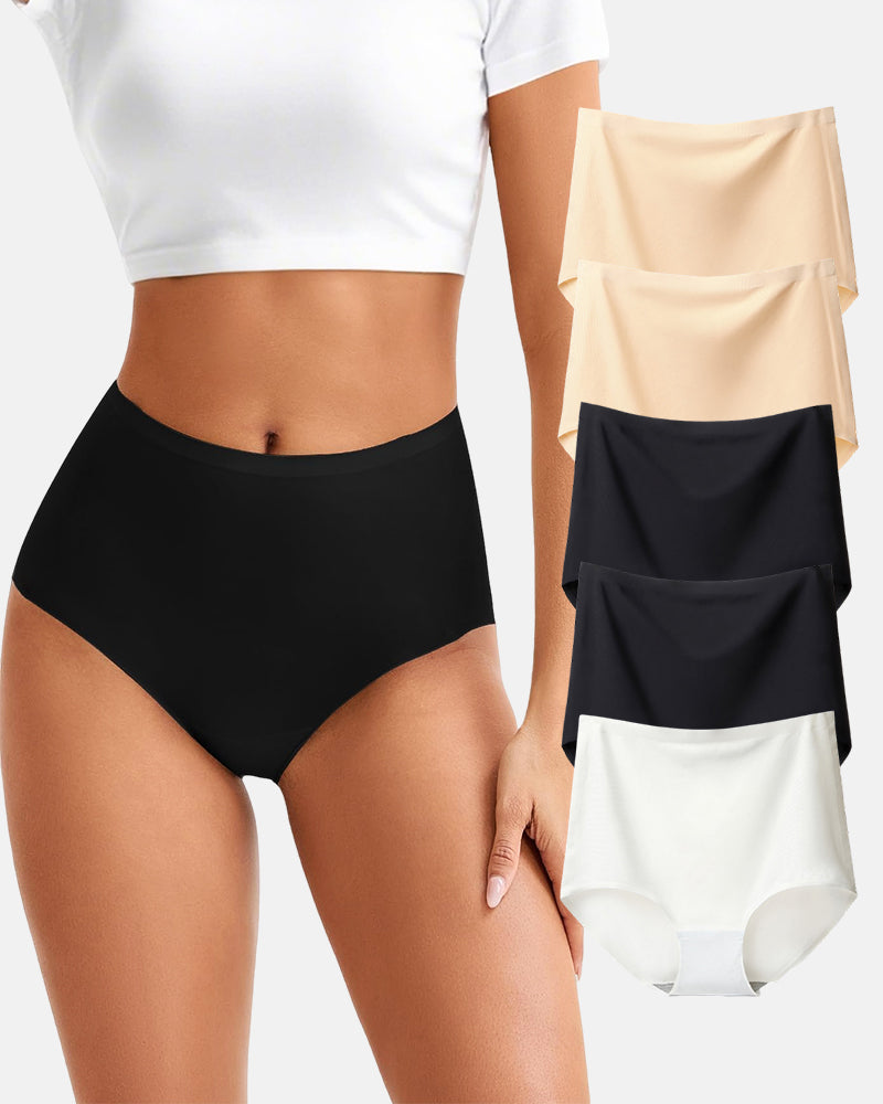 Seamless High Waist No Show Silky Briefs 5-Pack