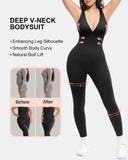 Sculpting Bodysuit Deep V-Neck Curves Support