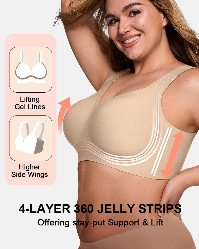 Wireless Support Bra with Full Coverage and Smooth Fit