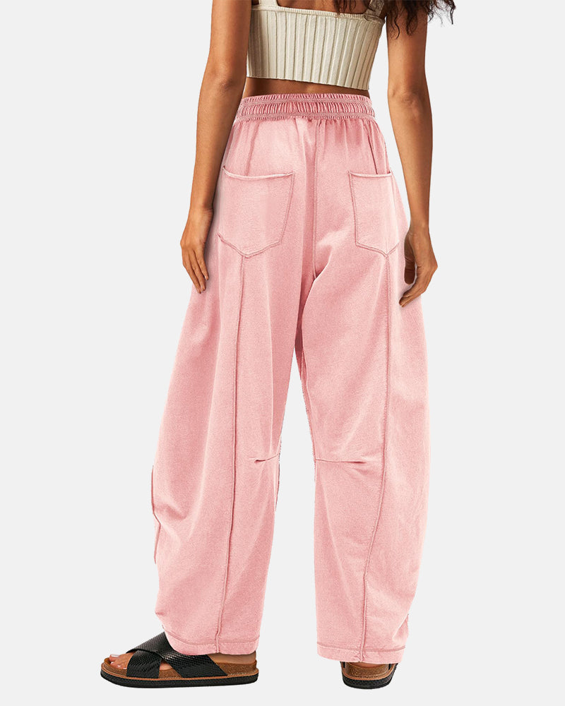 New Elevated Barrel Leg Lounge Pants - Slimming High Waist in Premium Organic Cotton