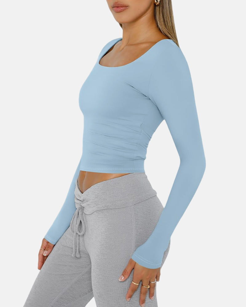 Slim-Fit Square Neck Top