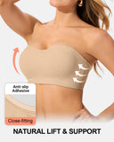 Sujetador Bandeau de Mujer Antideslizante Sin Costuras Inalámbrico Push Up