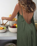 Women's Solid Color Backless Cami Dress