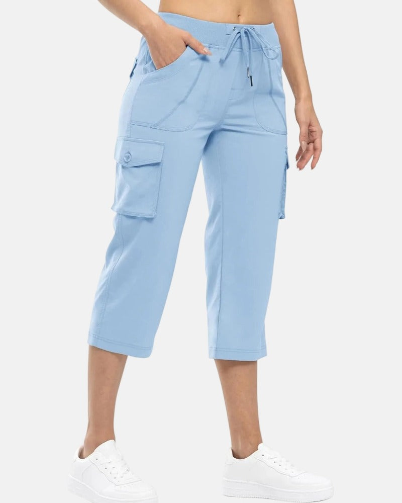 Pantalones Capri Cargo Ligeros Casuales de Verano para Mujer