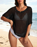 Crochet Hollow-Out Pullover Cover-Up Top