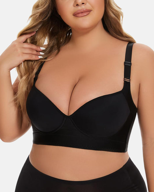 Full Back Coverage Bra Shape Plus Size Support Adjustable Straps