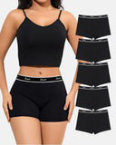 Women's Cotton High-waisted Boyshort Underwear 5-Pack