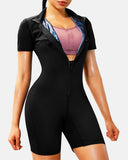 Camiseta sin mangas de sauna ajustable para mujer con retención de calor y control de abdomen