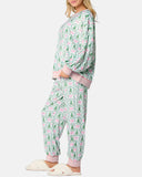 Cozy Christmas Pajama Set — Tree & Bow Print Two-Piece Loungewear