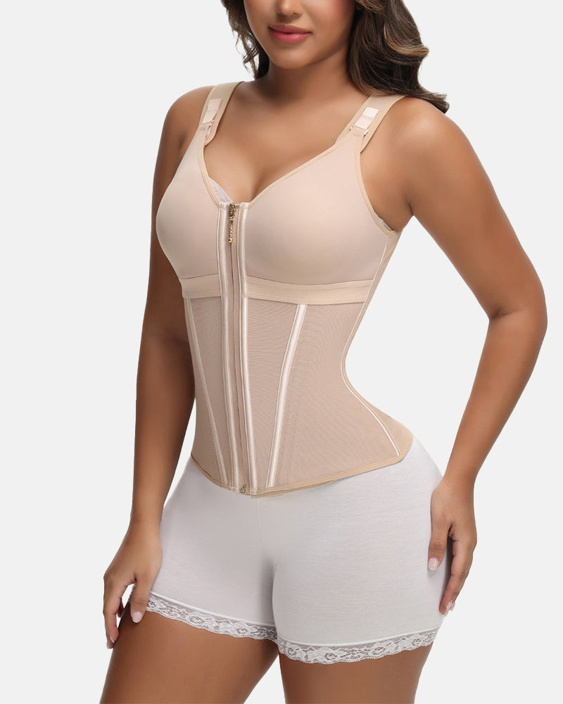 Double-Layer Tummy Control Waist Shaper Vest With Bra
