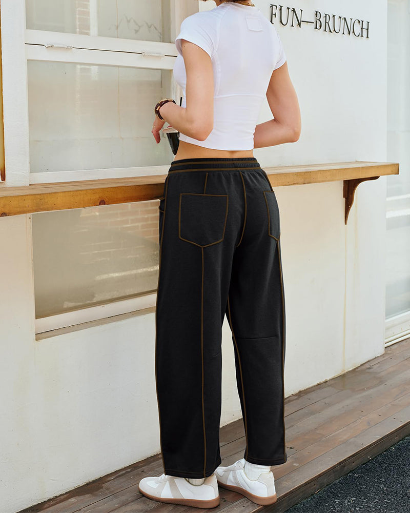 New Elevated Barrel Leg Lounge Pants - Slimming High Waist in Premium Organic Cotton