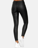 High-Waisted PU Leather Skinny Pants