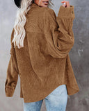 Oversized Boyfriend Corduroy Button Down Shirt