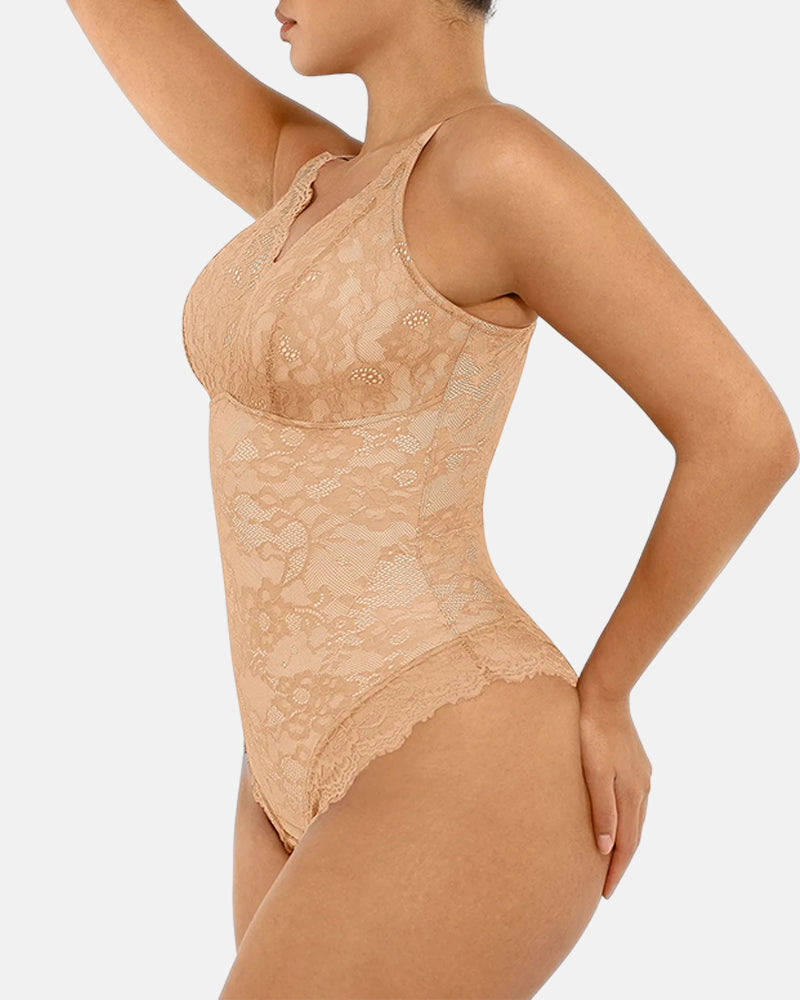 Lace Shapewear Thong Tummy Control Bodysuit