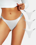 Womens Sexy Rhinestone Thongs 3-Pack