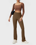 Ribbed Seamless High-Waist Flare Leggings