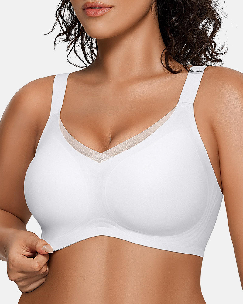 V Mesh Seamless Push-Up Wireless Bra