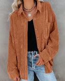 Oversized Boyfriend Corduroy Button Down Shirt