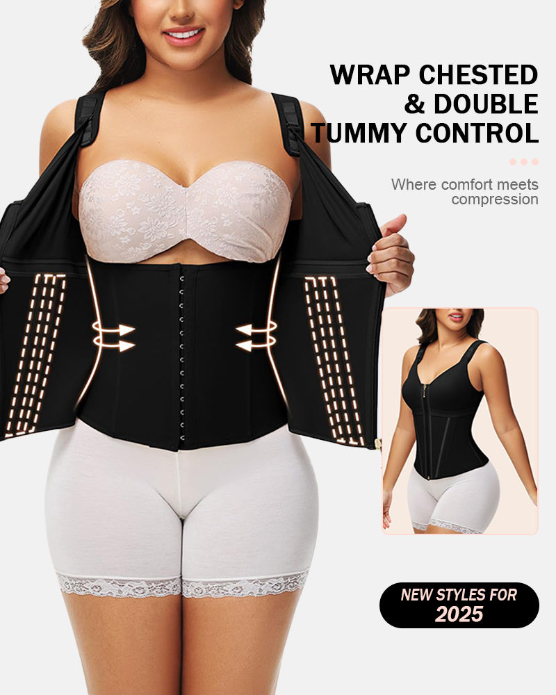 Double-Layer Tummy Control Waist Shaper Vest With Bra