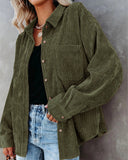 Oversized Boyfriend Corduroy Button Down Shirt