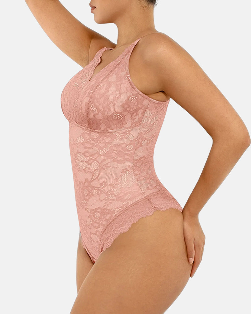 Lace Shapewear Thong Tummy Control Bodysuit