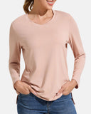 Women’s V-Neck Long Sleeve Casual Top — Loose Fit Basic Tee