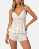 Tan suave, tan sexy – Conjunto de pijama con camisola de encaje Slomra