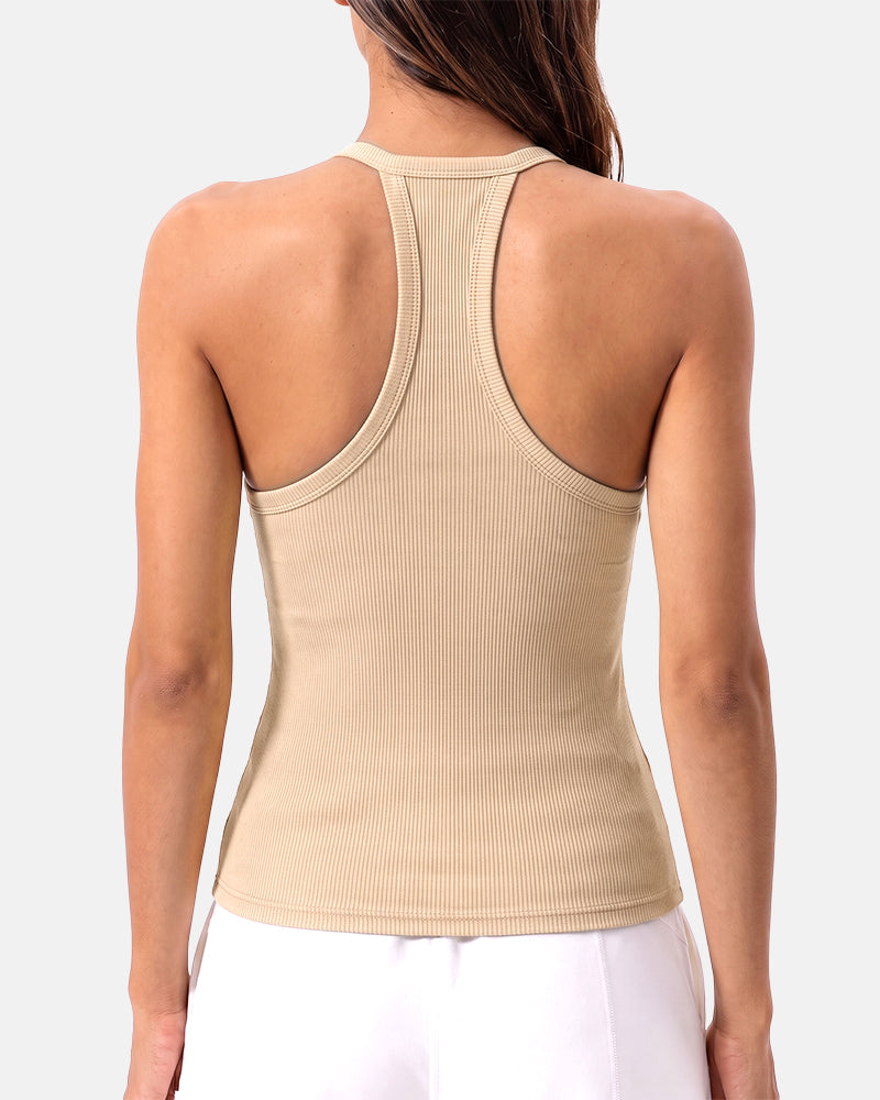 Camisetas sin mangas con tirantes finos, bordado troquelado y cuello redondo