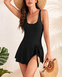 Vestido de baño control de abdomen con nudo modesto
