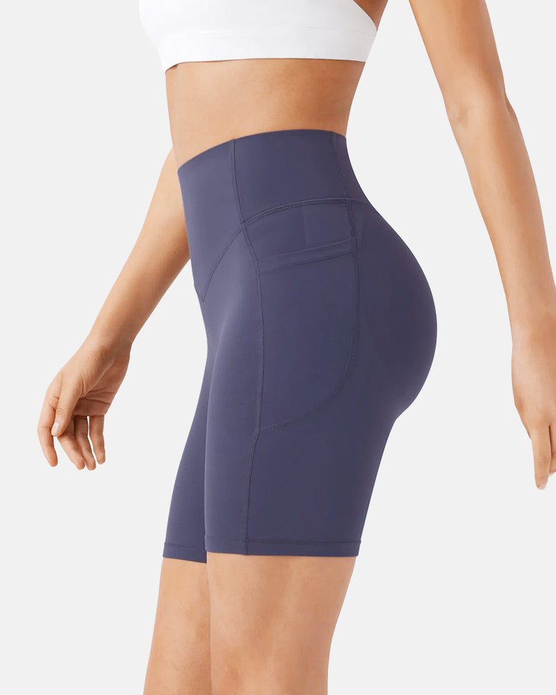 High Waisted Scrunch Butt Lifting Tummy Control Pocket Biker Shorts