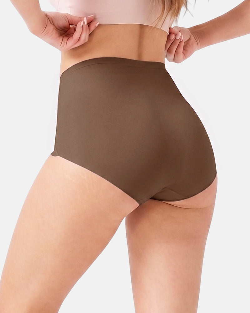 Braguitas de control de abdomen de cintura alta sin costuras de seda helada