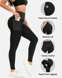 Tummy Control Butt Lifting Seamless Leggings with Pockets Squat Proof