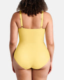 Traje de baño de una pieza con control de abdomen y escote en V profundo