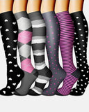 6-Pair Compression Socks — All-Day Support for Work, Running & Recovery