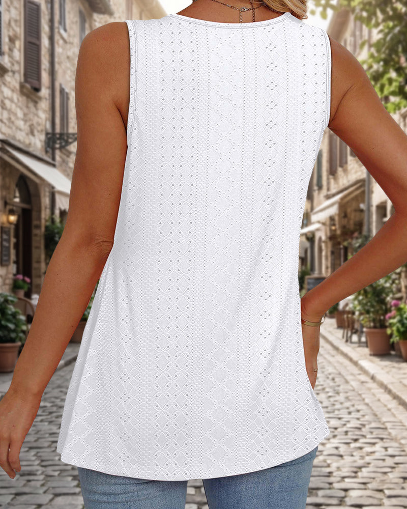 Tops de tirantes peplum fluidos con cuello en V sin mangas para mujer