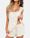 Flirty Ruffle Buttery-Soft Dainty Pajama Set