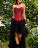 Lace Up Boned Overbust Corset Bustier