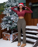 Ribbed Seamless High-Waist Flare Leggings