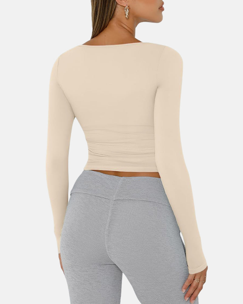 Slim-Fit Square Neck Top