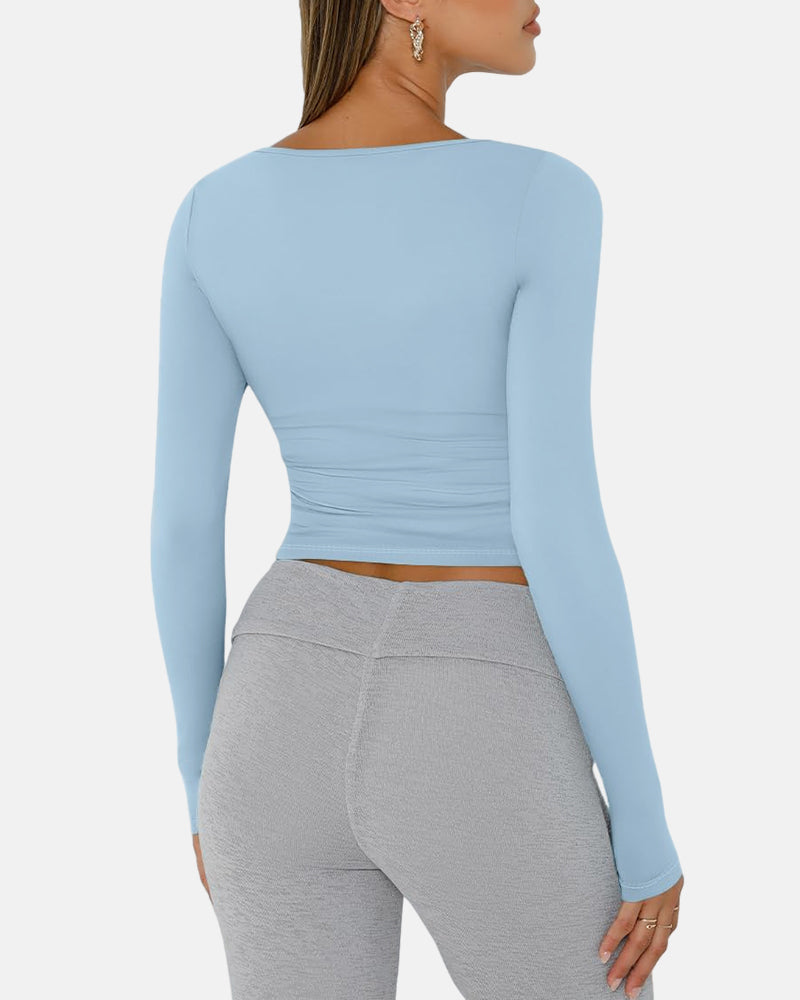 Slim-Fit Square Neck Top