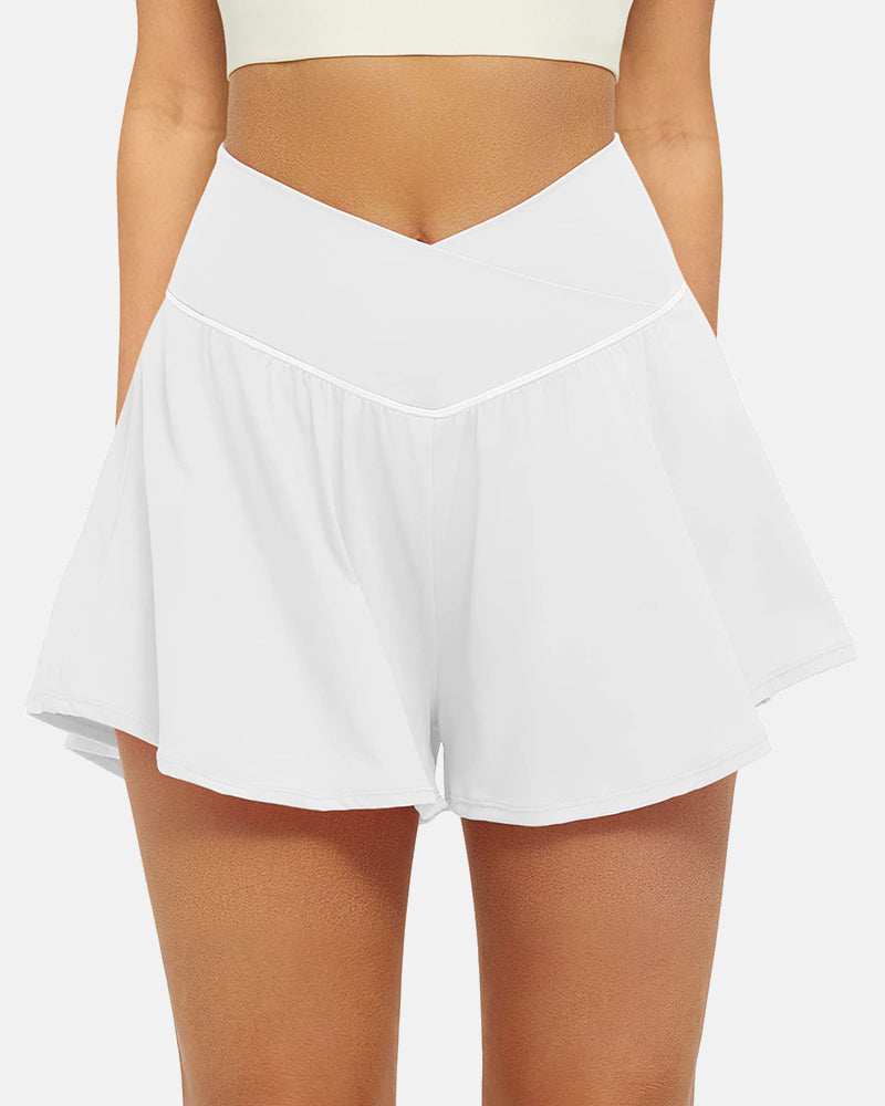 Women 2 in 1 Flowy Athletic Shorts with Pockets