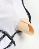 Plus Size Full Coverage Tummy Control Retro Color Block Swimwear