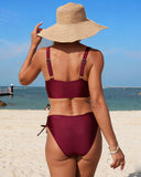 Petal Cutout V-Neck Two-Piece Bikini Set
