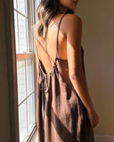 Women's Solid Color Backless Cami Dress